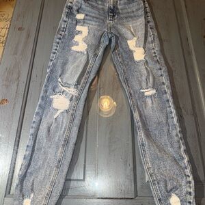 Tinseltown Juniors Sz 3 Blue Denim Stretch Ripped Thrashed Distressed Jeans